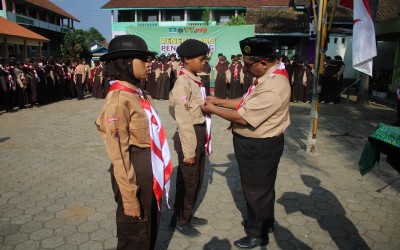 Gudep MTs Ma’arif NU 1 Karanglewas menyelenggarakan Penerimaan Penggalang Baru(PPB)